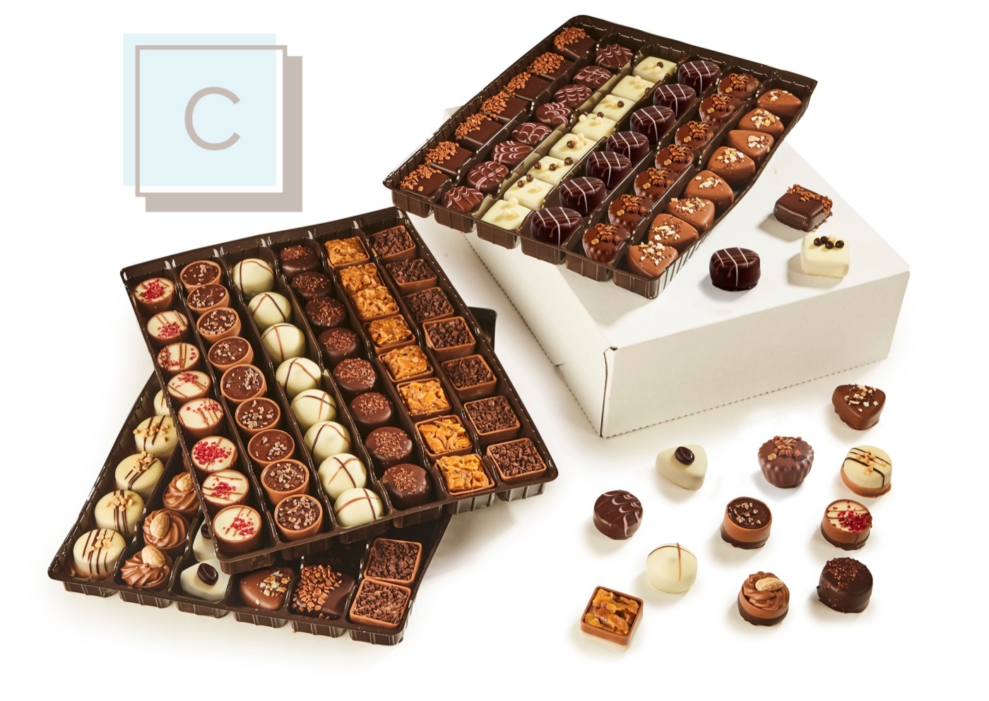 140-piece Chocoluxe Belgian chocolate assortment starter kit